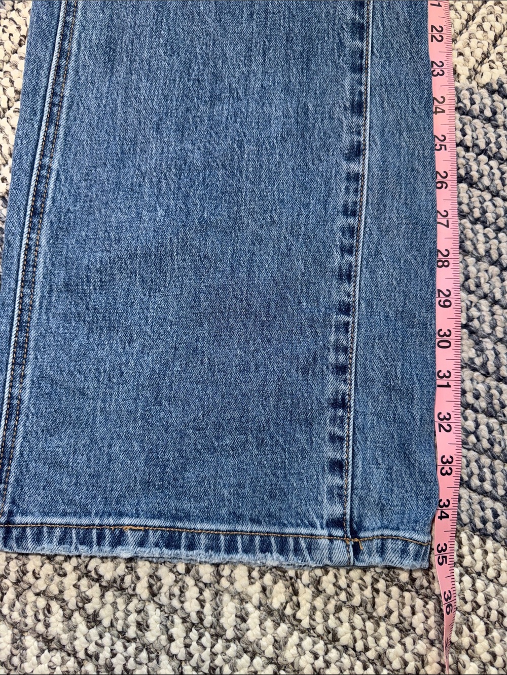 12th Tribe Wide Straight Leg Jeans in Medium Blue Denim - Picture 8 of 11